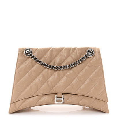 Balenciaga Crushed Calfskin Quilted Large Crush Chain Bag Light Brown 1 of 9