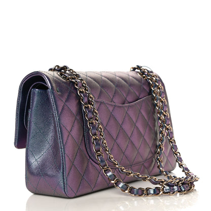 Chanel Iridescent Caviar Quilted Medium Double Flap Dark Blue 2 of 10