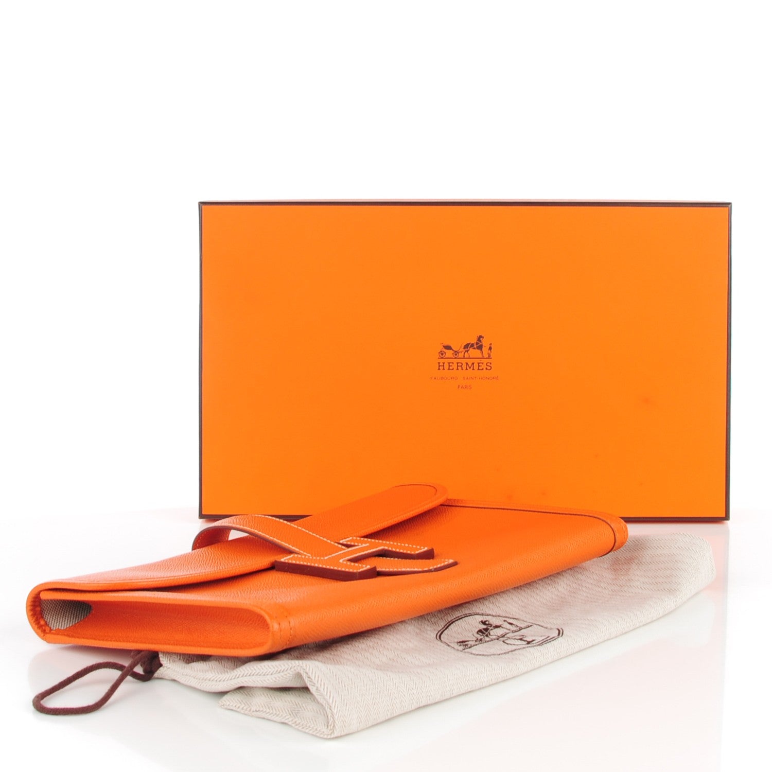 Hermes Epsom Jige PM Clutch Orange 4 of 8