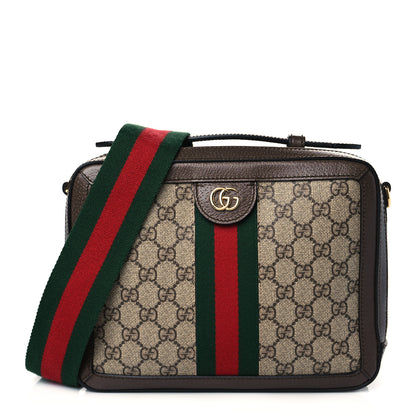 Gucci GG Supreme Web Small Ophidia Top Handle Shoulder Bag Brown 1 of 11