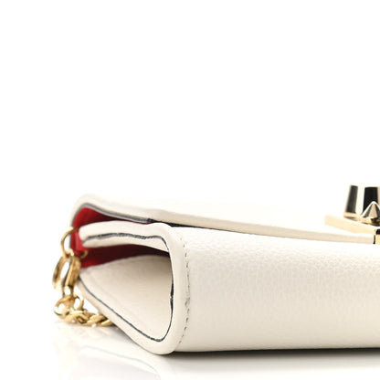 Christian Louboutin Calfskin Studded Flap Carasky Clutch White 9 of 10