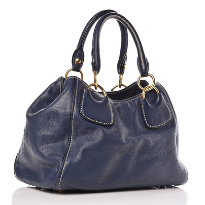Miu Miu Vitello Shopping Tote Blue 3 of 15