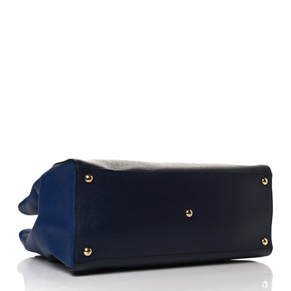 Fendi Vitello Elite Regular 2Jours Tote Blue 4 of 15