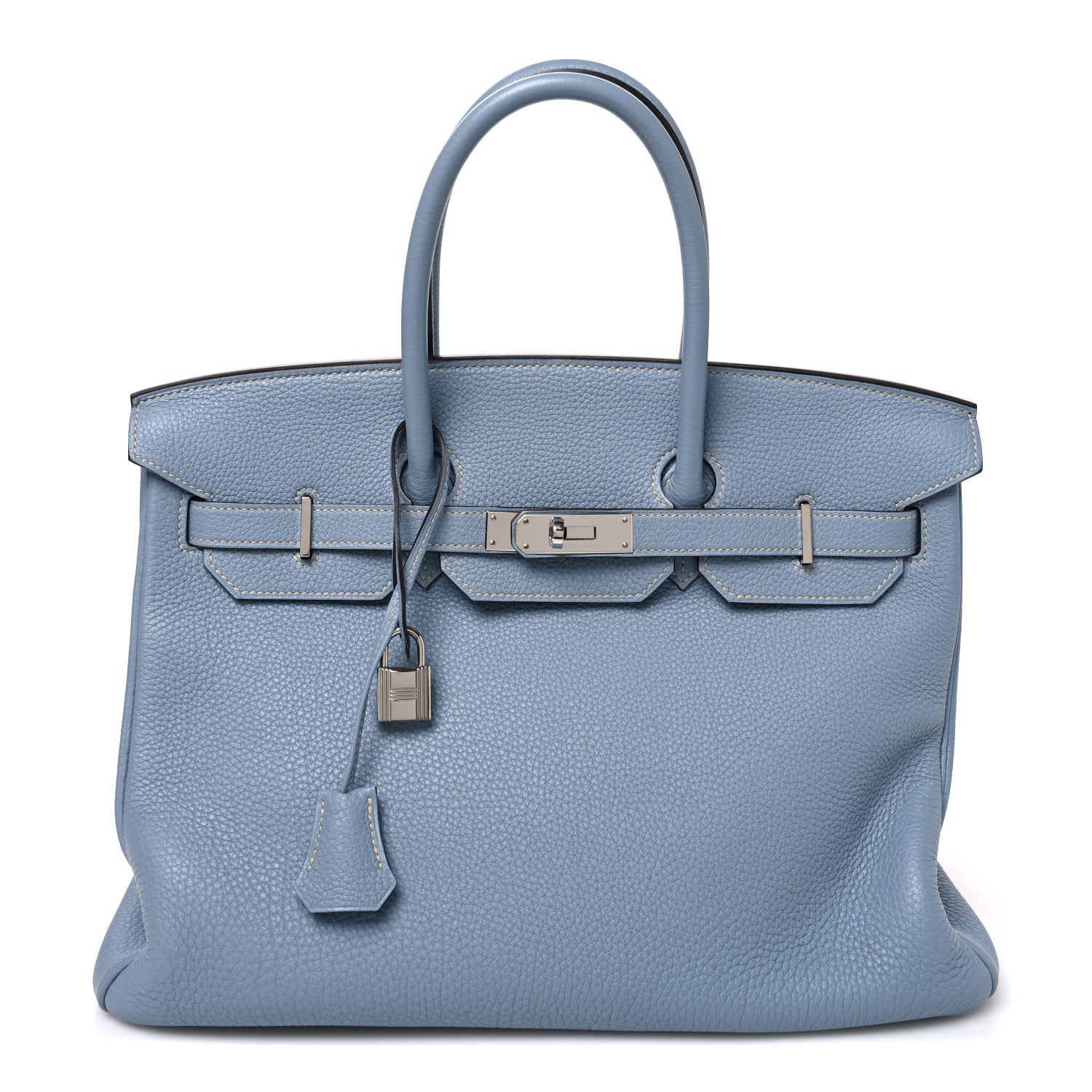 Hermes Togo Birkin 35 Bleu Lin 1 of 10