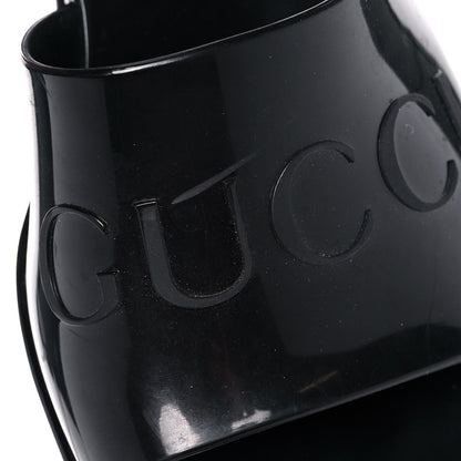 Gucci Rubber Gucci Logo Womens Platform 20/60mm Slide Sandals 36 Black 10 of 11