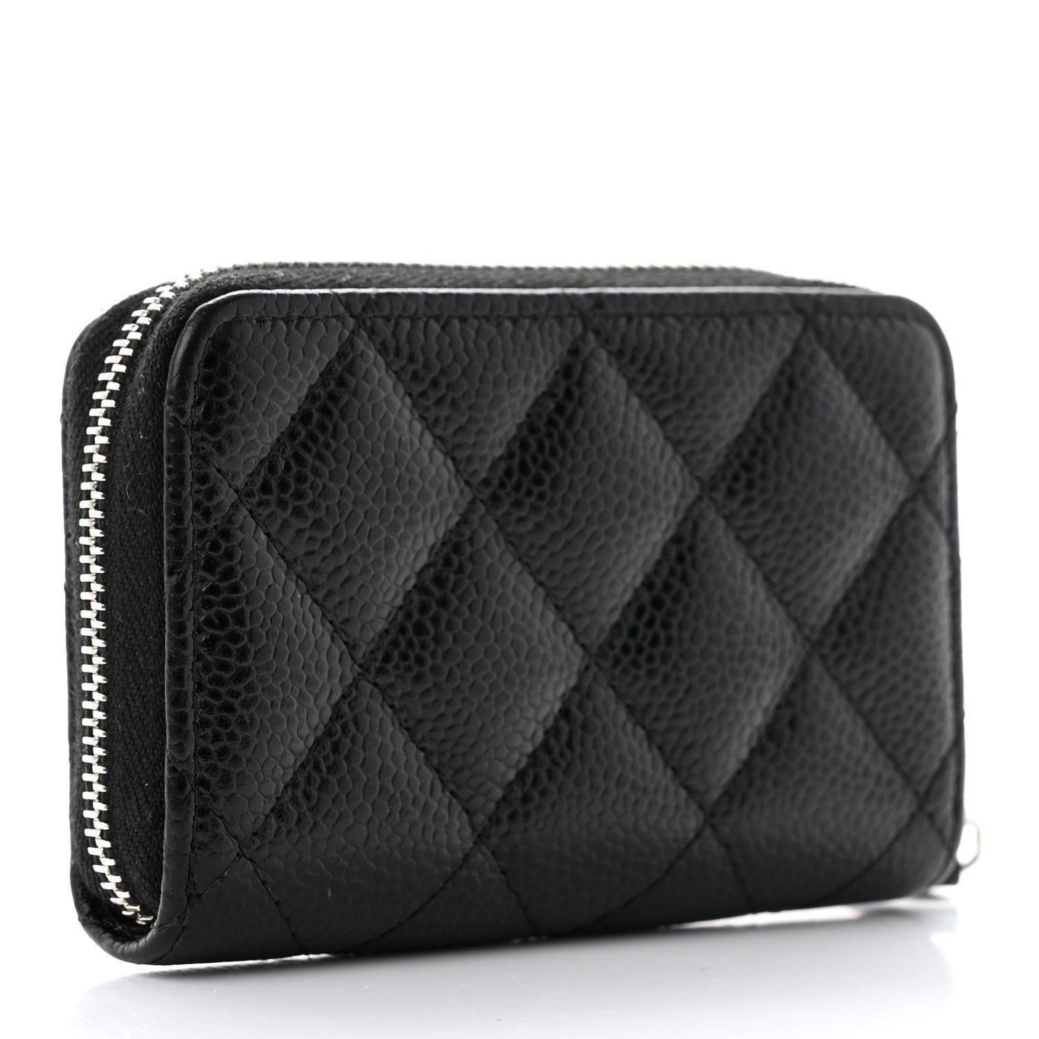 Chanel Caviar Quilted Zip Coin Purse Black 3 of 7
