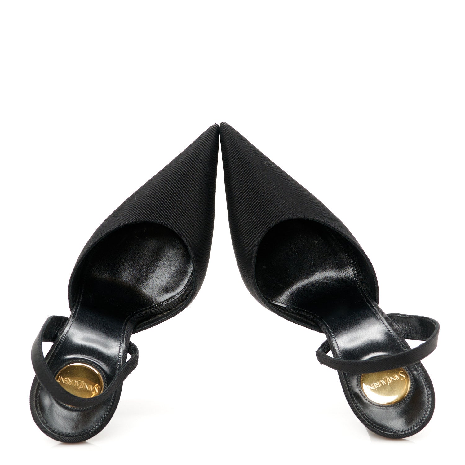 Saint Laurent Grosgrain Penelope Slingback Pumps 37 Black 2 of 10