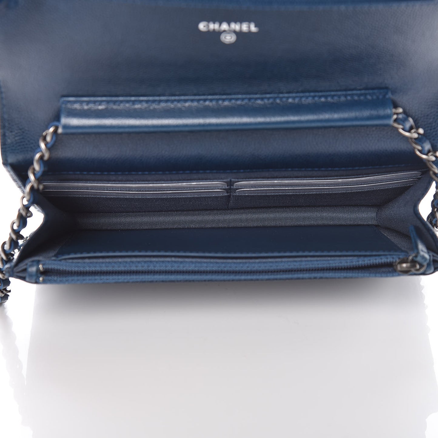 Caviar Quilted Wallet On Chain WOC Blue