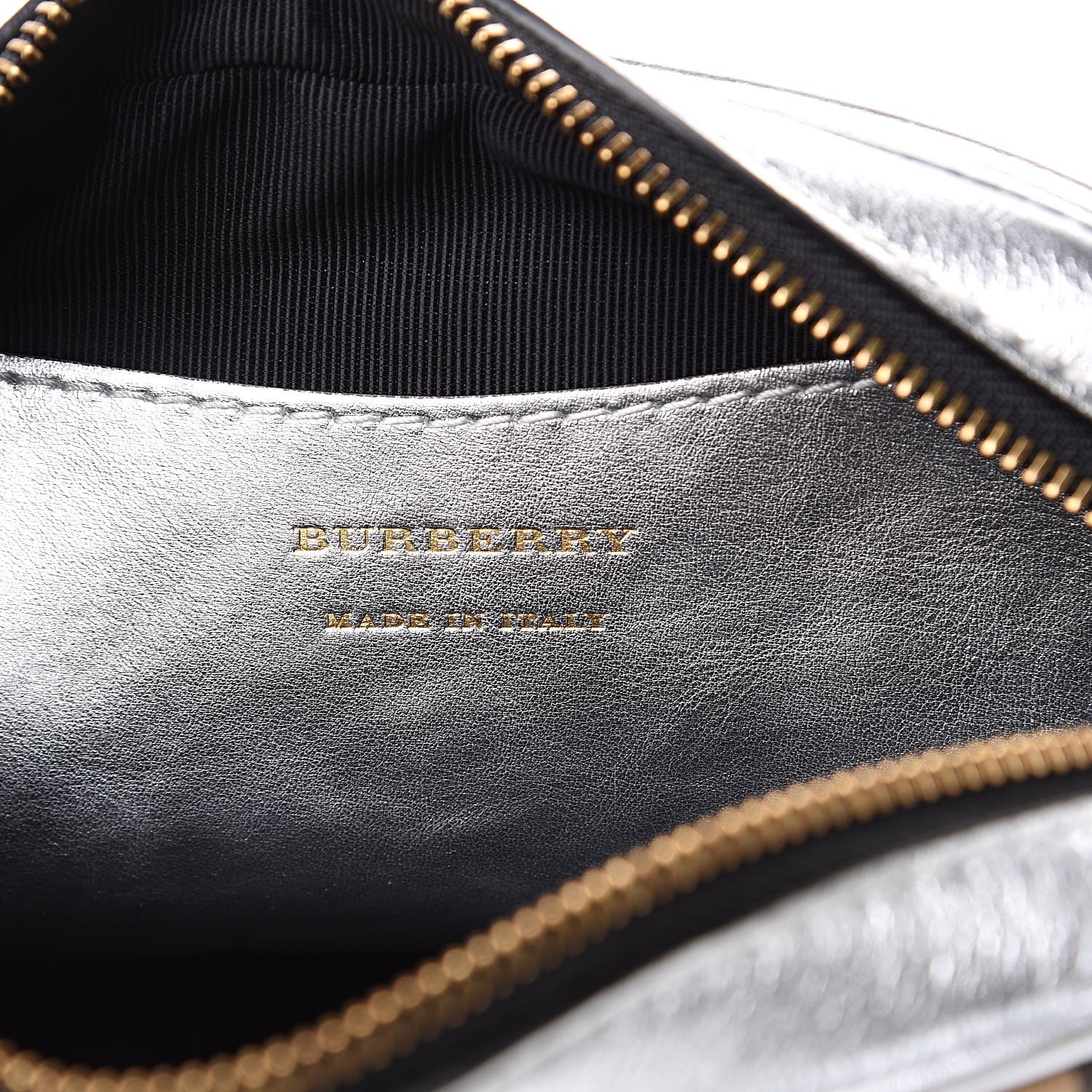 Burberry Metallic Smooth Calfskin 1983 Knight Check Link Bum Bag Silver 6 of 9