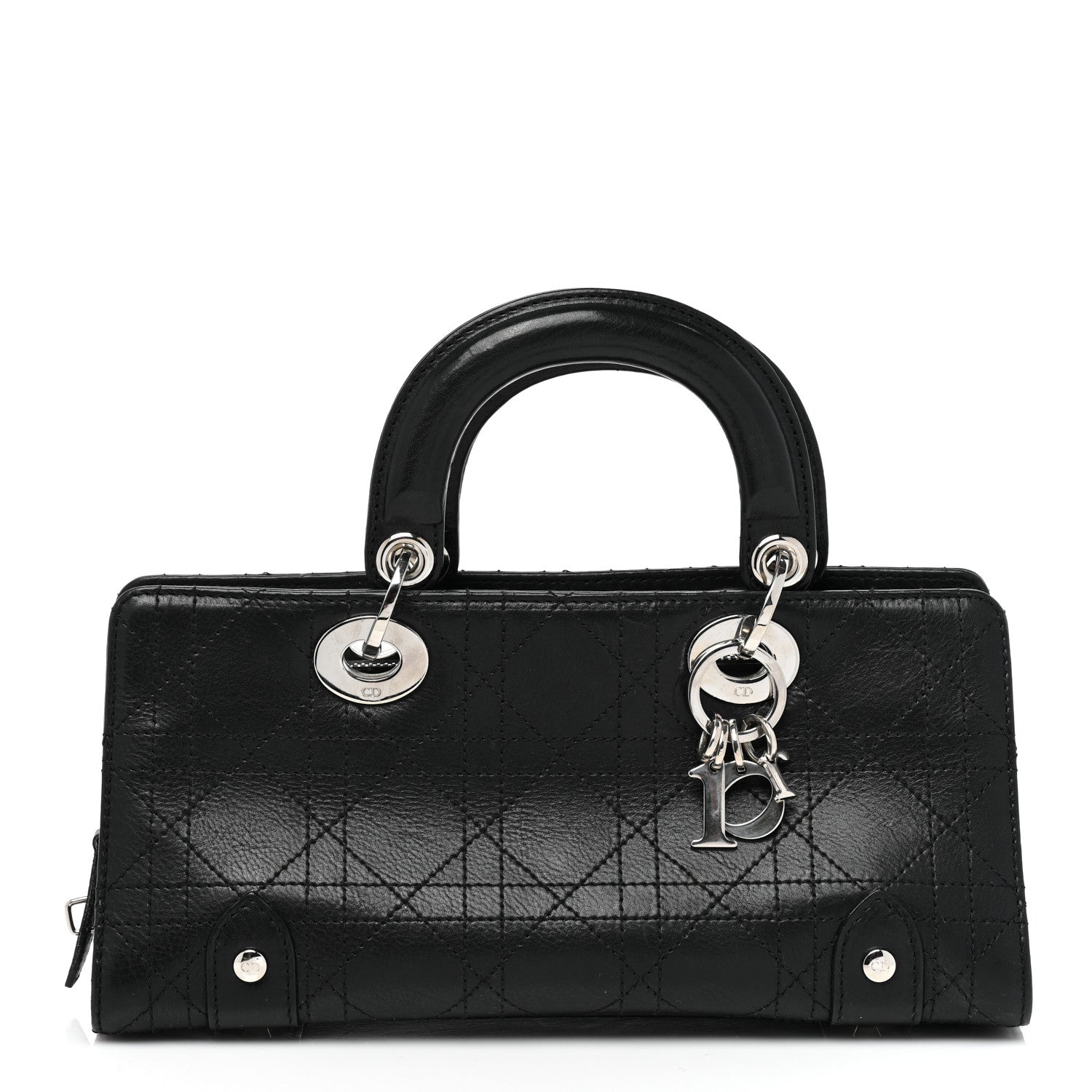 Christian Dior Calfskin Cannage Stitched Small Lady East West Lady Dior Black 1 of 11