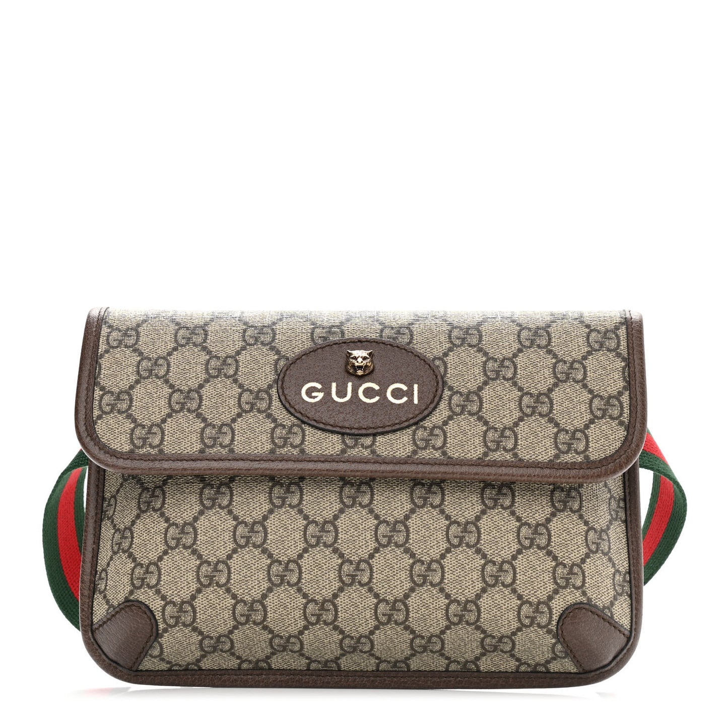 GG Supreme Monogram Neo Vintage Web Belt Bag Brown