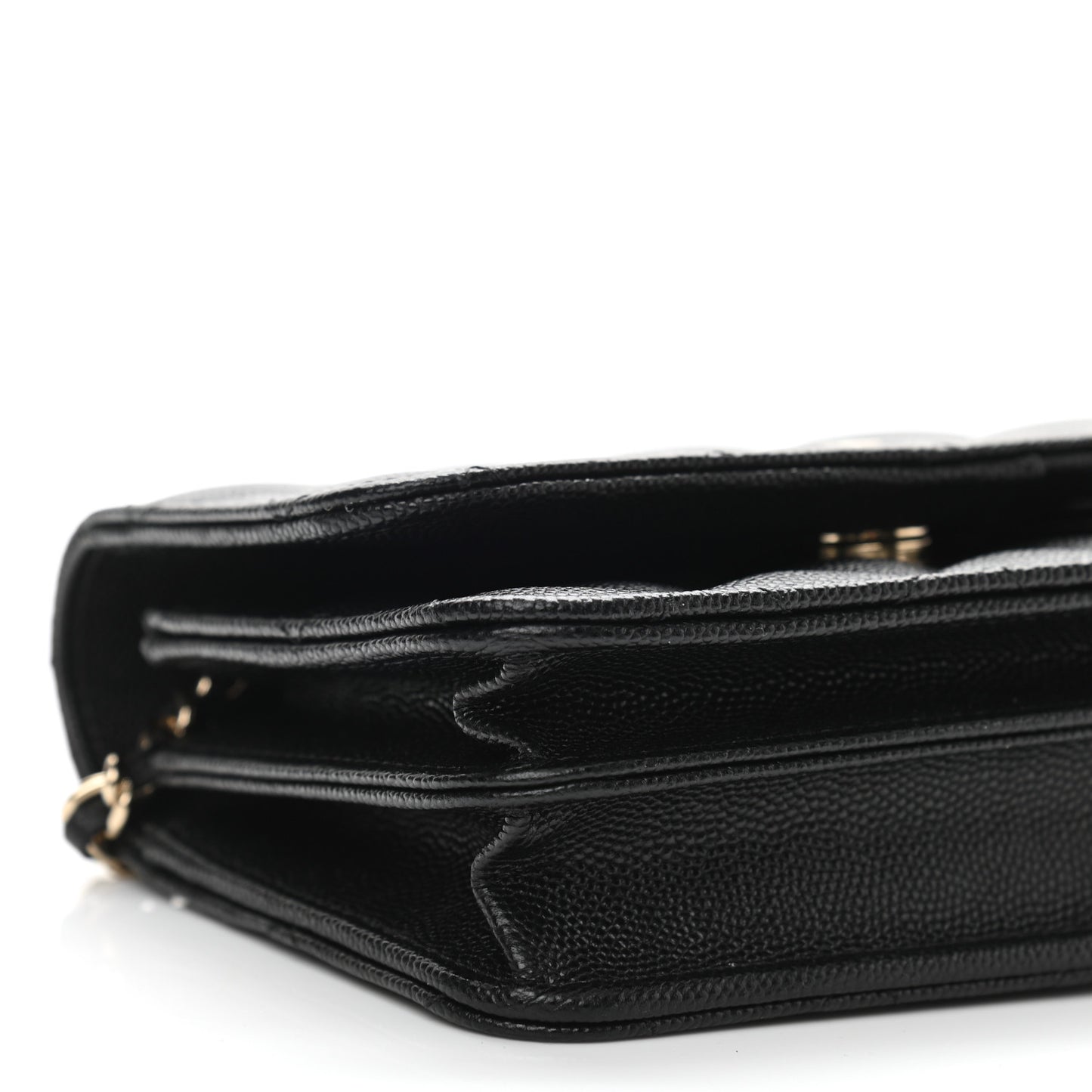 Caviar Quilted Mini Wallet On Chain WOC Black
