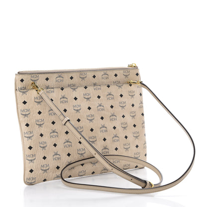 MCM Visetos Medium Crossbody Pouch Beige 2 of 9