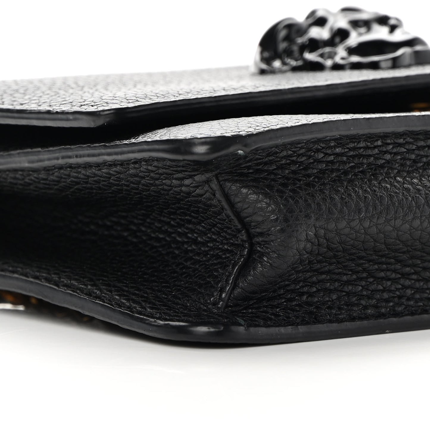 Grained Calfskin Palazzo Chain Evening Bag Black