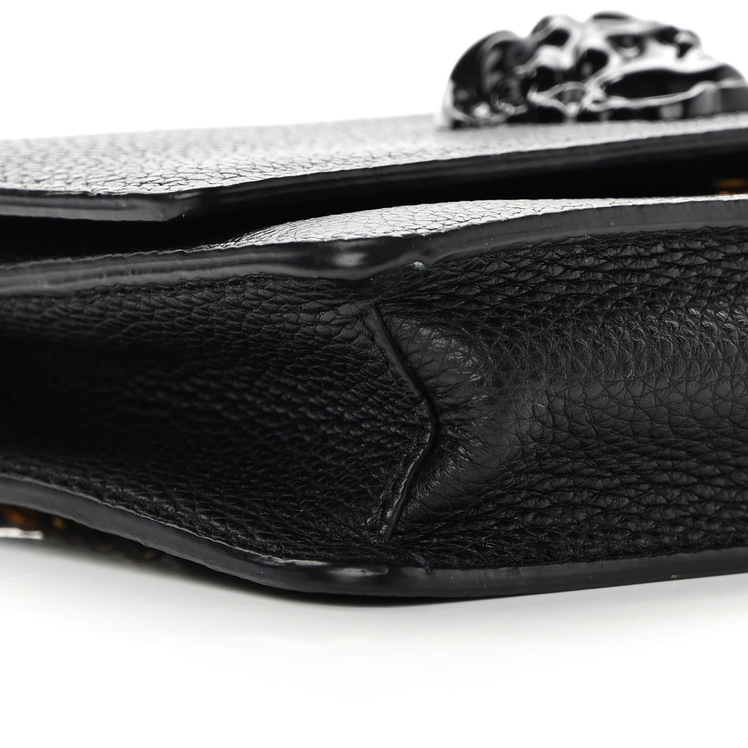 Versace Grained Calfskin Palazzo Chain Evening Bag Black 8 of 15