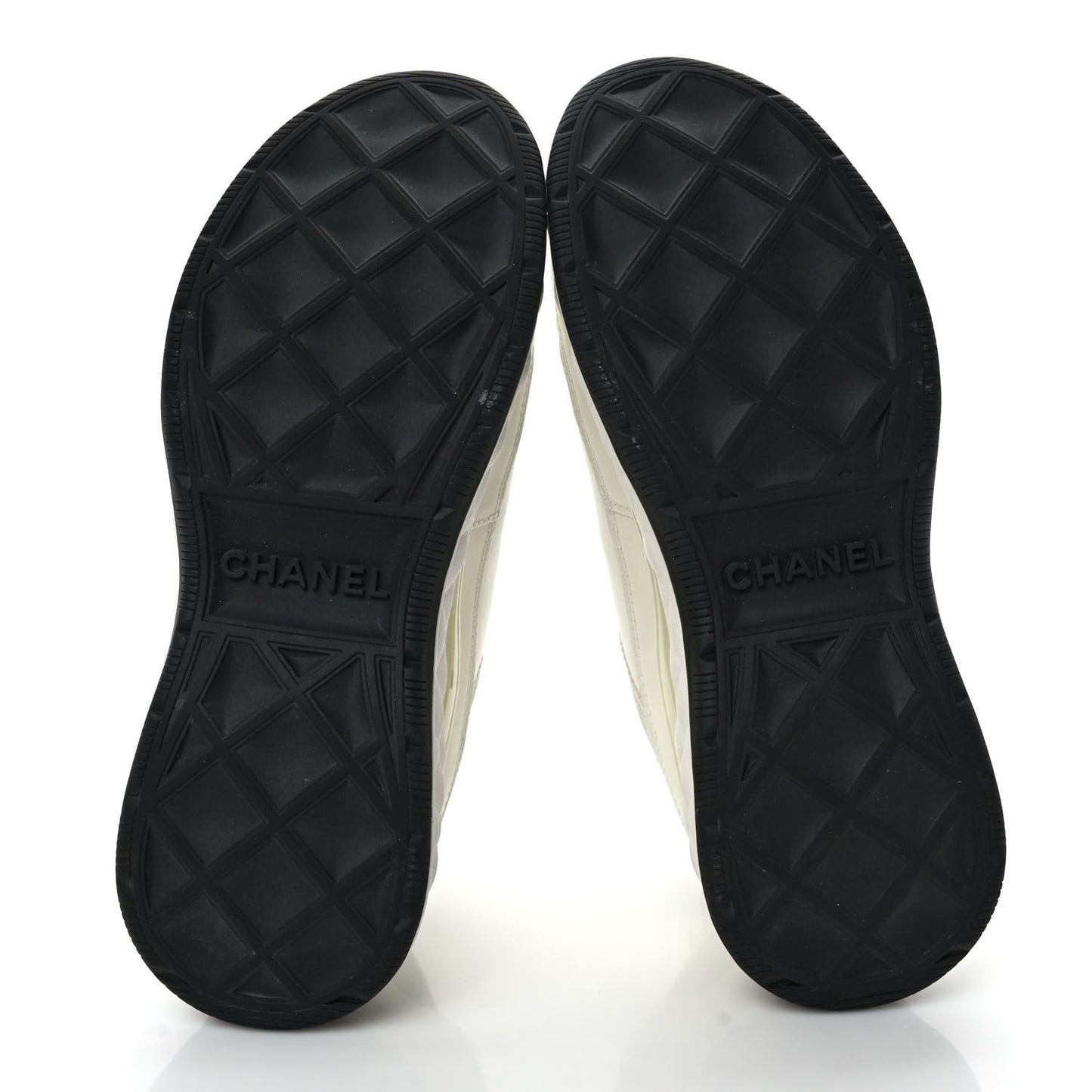 Velvet Calfskin Mixed Fibers CC Sneakers 37.5 Ivory Black