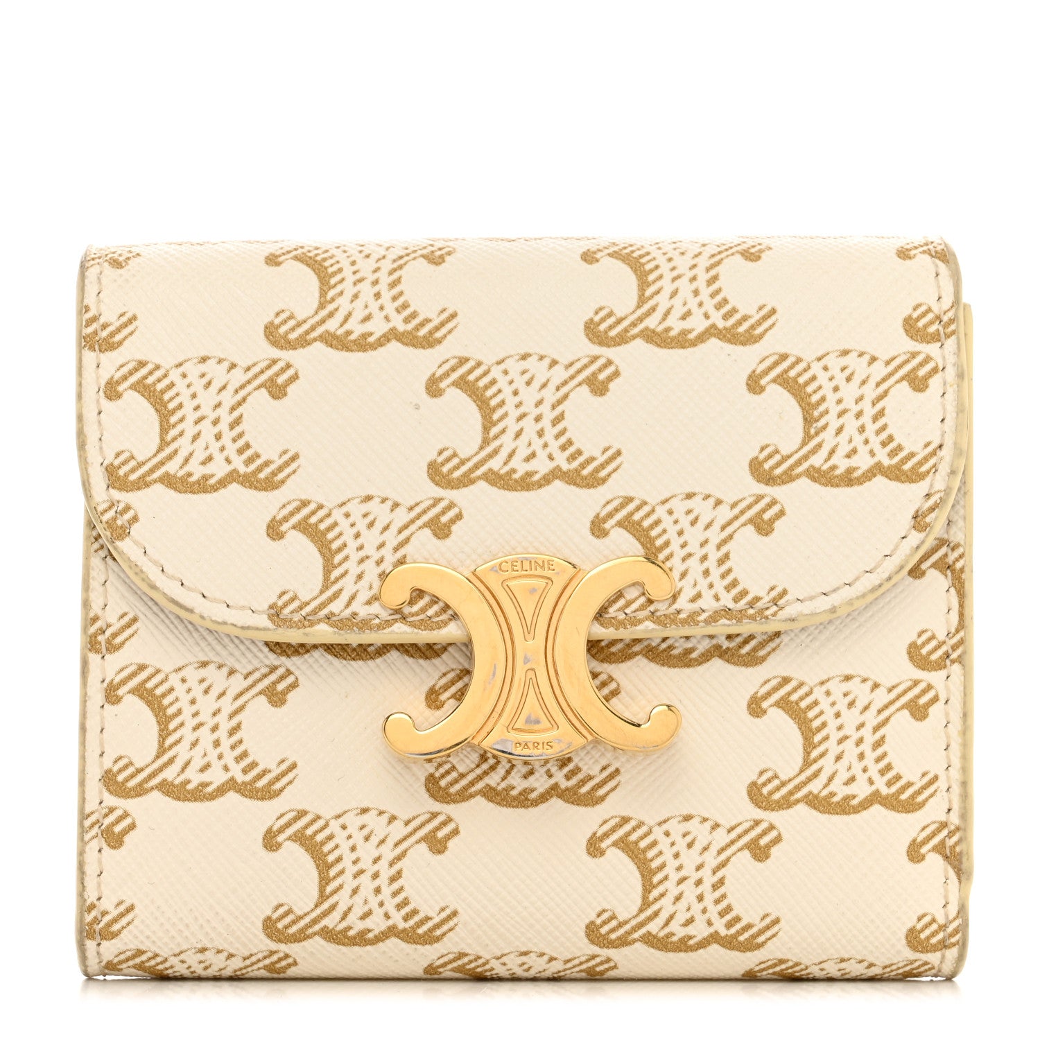 Celine Triomphe Canvas Small Triomphe Wallet White 1 of 8