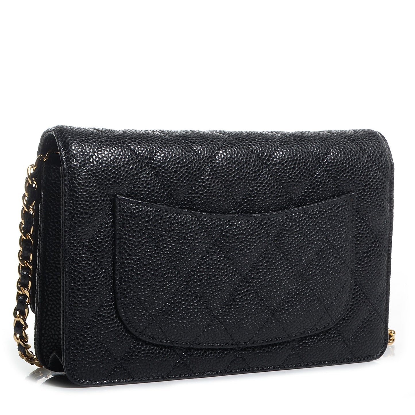 Caviar Quilted Wallet On Chain WOC Black