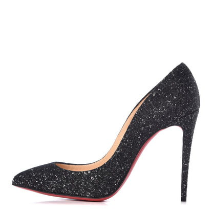 Christian Louboutin Glitter Resille Pigalle Follies 100 Pumps 37.5 Black 1 of 8