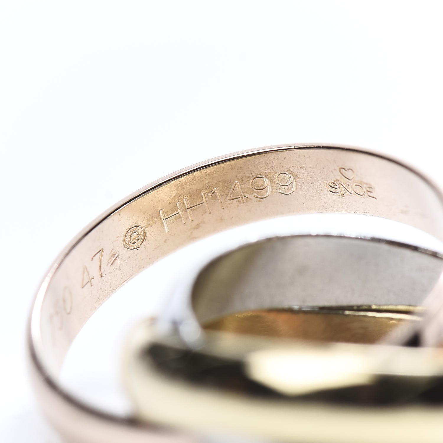 Cartier 18K Pink Yellow White Gold Classic Trinity Ring 47 4 4 of 6