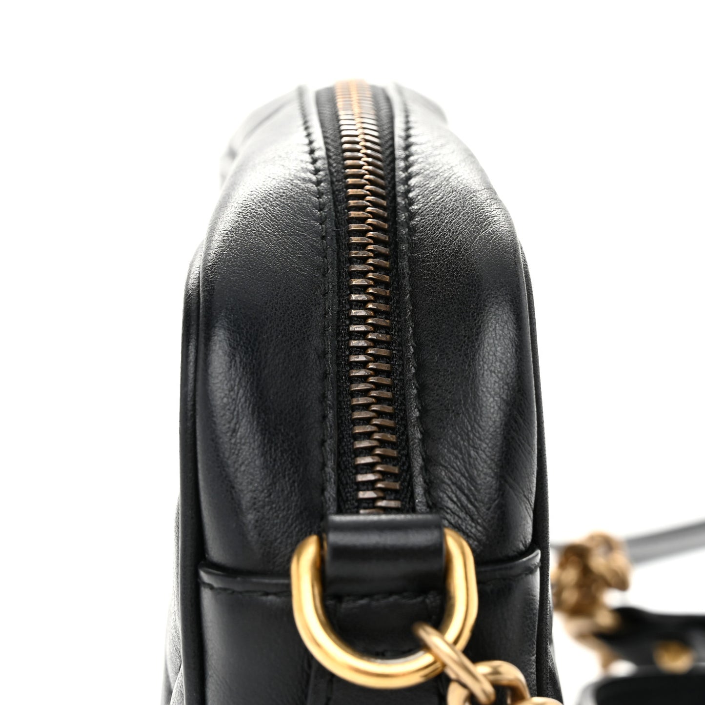 Calfskin Matelasse Mini GG Marmont Chain Shoulder Bag Black