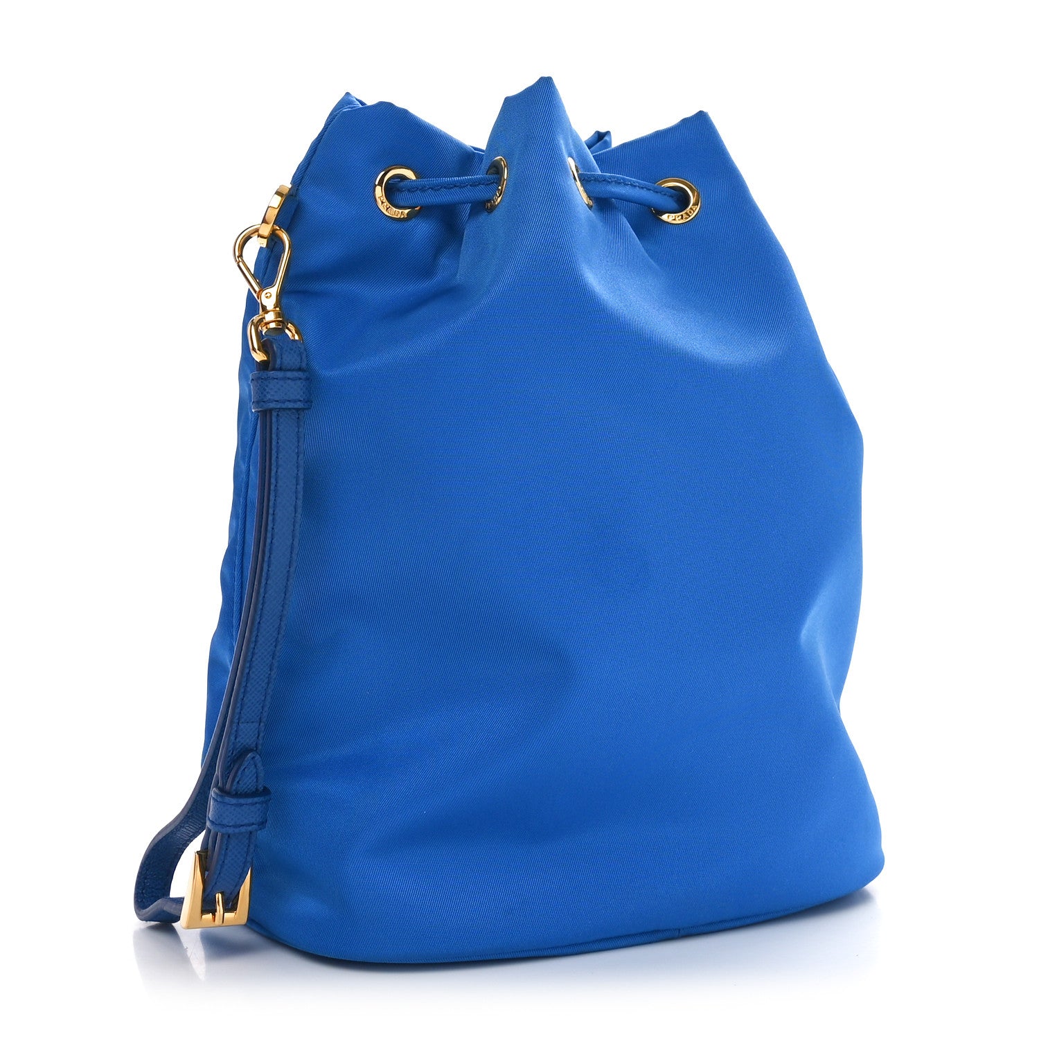 Prada Saffiano Tessuto Nylon Bucket Wristlet Bluette 3 of 9