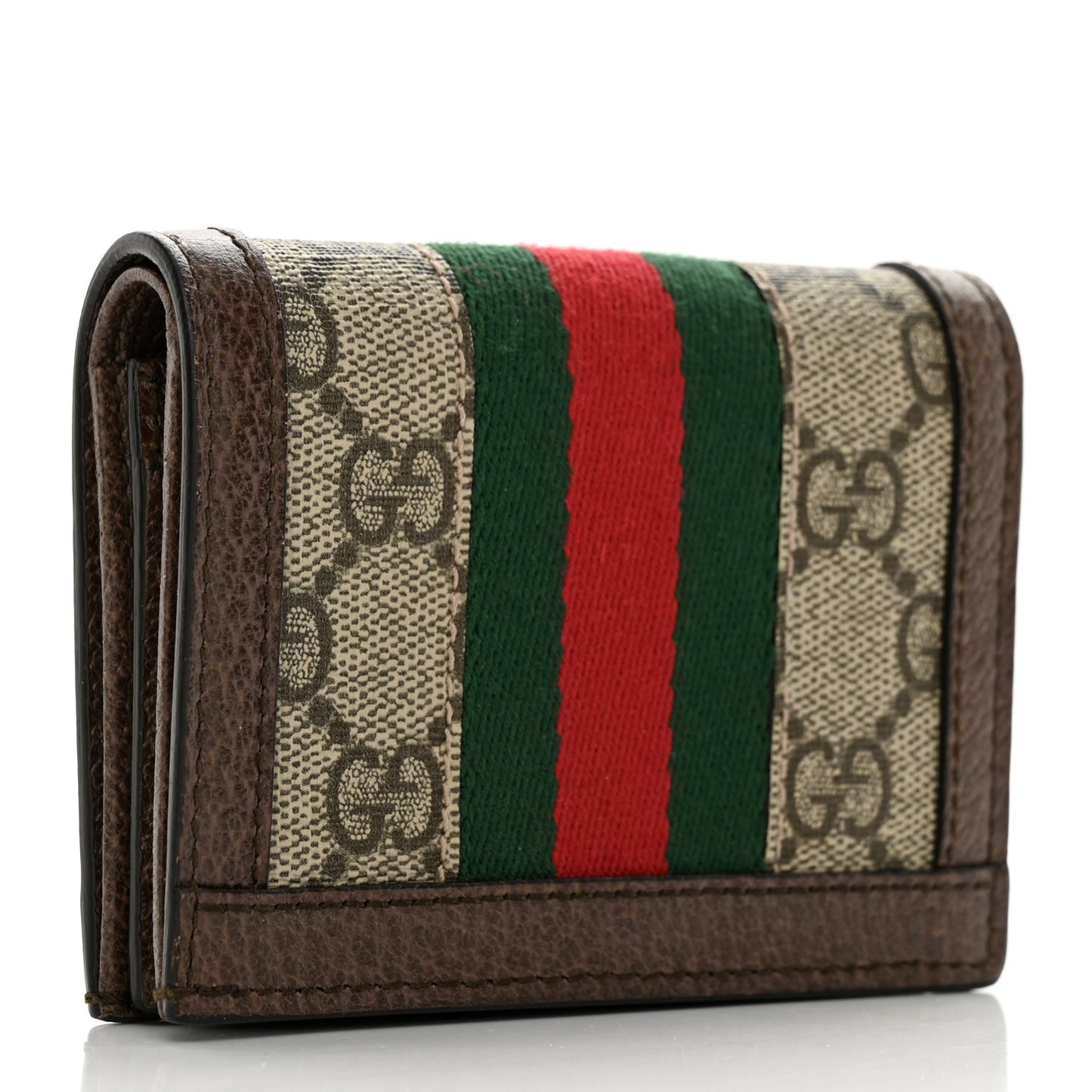 GG Supreme Monogram Web Ophidia Card Case Beige New Acero