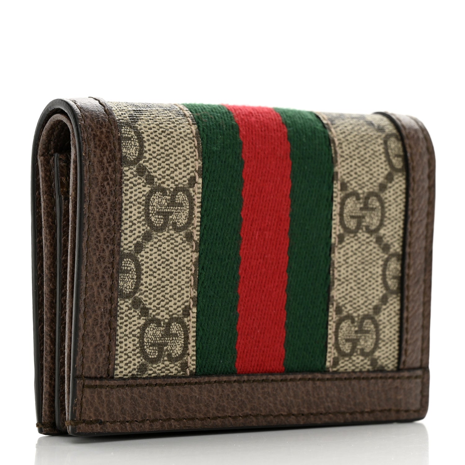 Gucci GG Supreme Monogram Web Ophidia Card Case Beige New Acero 3 of 7