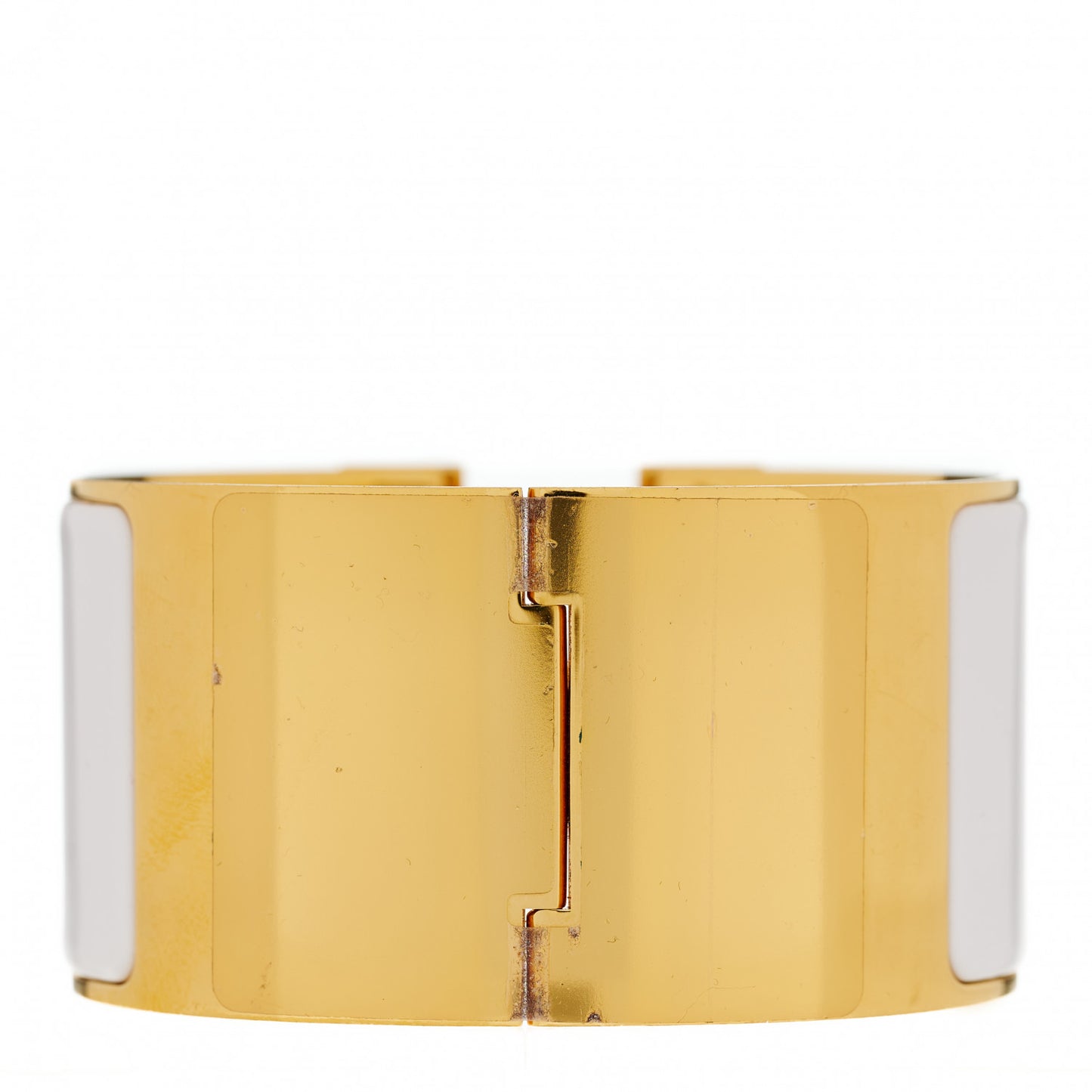 Enamel Extra Wide Clic Clac H Bracelet PM White