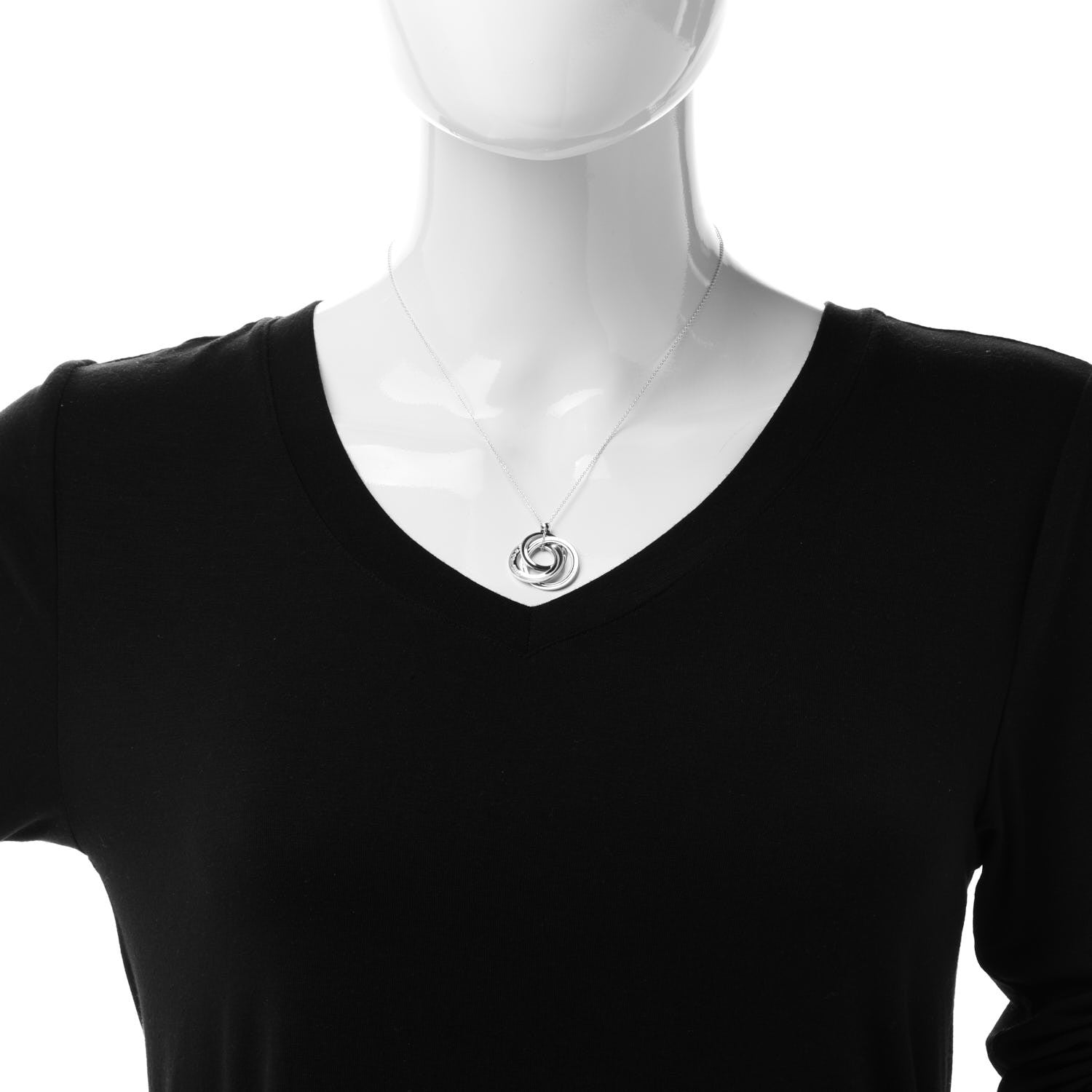 Tiffany Sterling Silver 1837 Circles Pendant Necklace 2 of 8