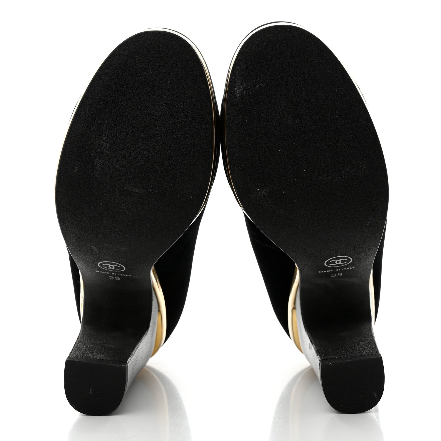 Chanel Velvet Satin Cap Toe Pearl Pumps 39 Black 5 of 9