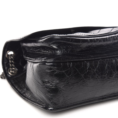 Saint Laurent Crinkled Calfskin Matelasse Monogram Medium Niki Chain Satchel Black 9 of 10