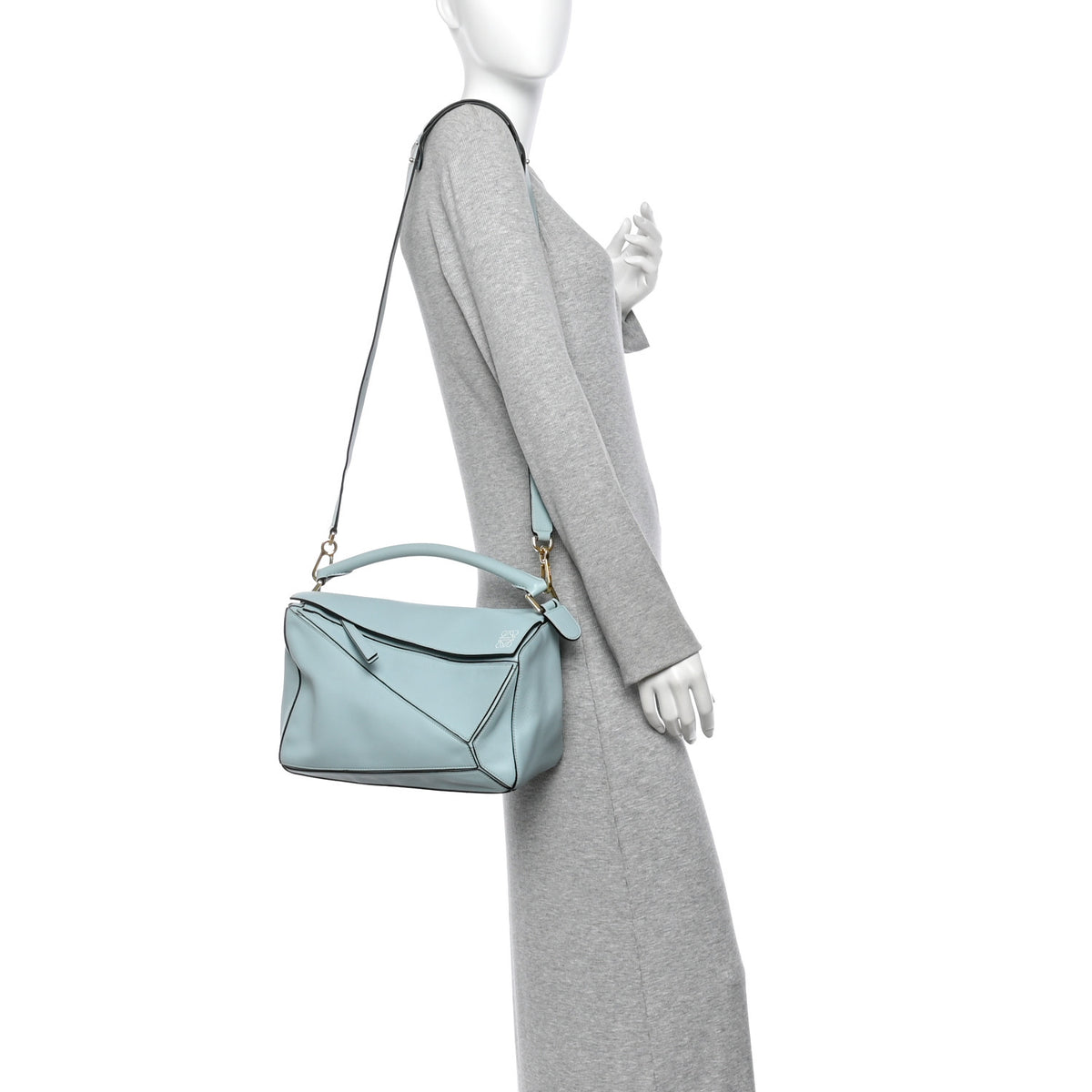 Calfskin Medium Puzzle Bag Light Blue