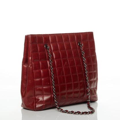 Chanel Lambskin Quilted Chocolate Bar Mademoiselle Shoulder Bag Red 3 of 8