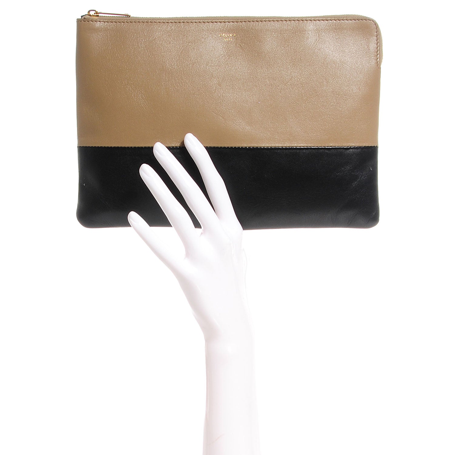 Celine Lambskin Bi-Color Solo Clutch Pouch Black 2 of 5