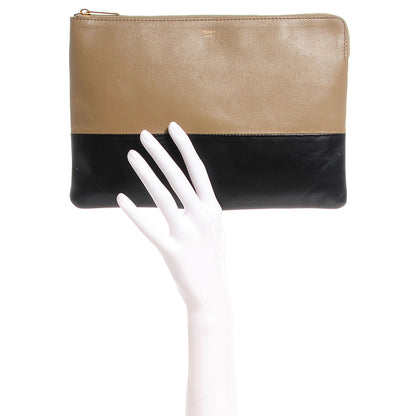 Celine Lambskin Bi-Color Solo Clutch Pouch Black 2 of 5