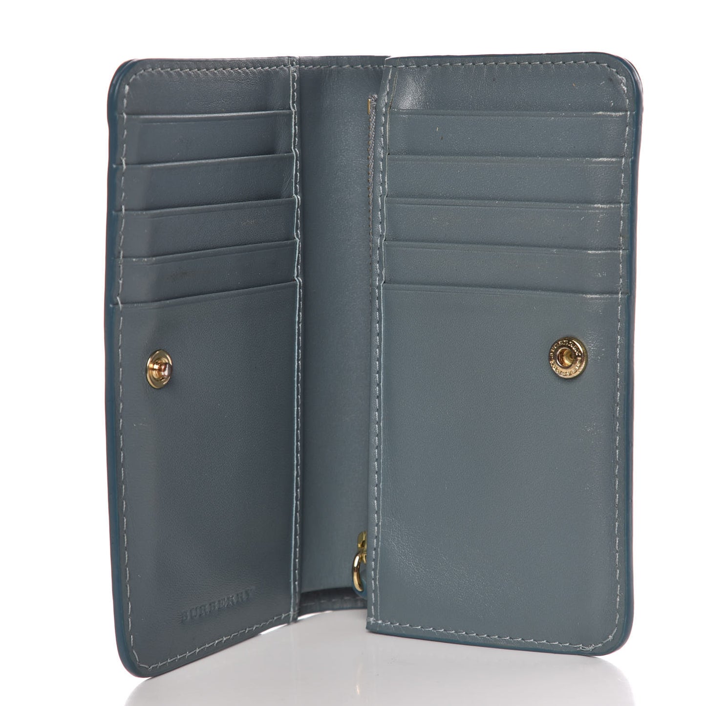 Calfskin Haymarket Check Medium Cowley Flap Wallet Eucalyptus Grey