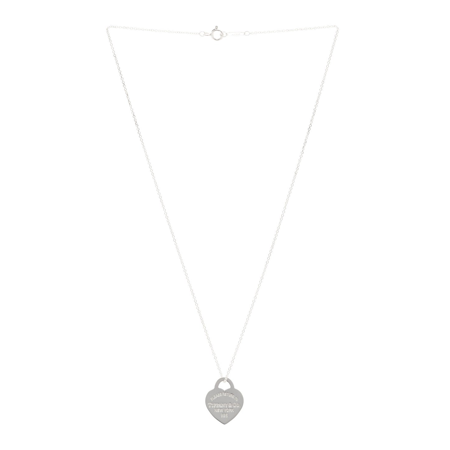Sterling Silver Enamel Small Return to Tiffany Heart Pendant Necklace Blue
