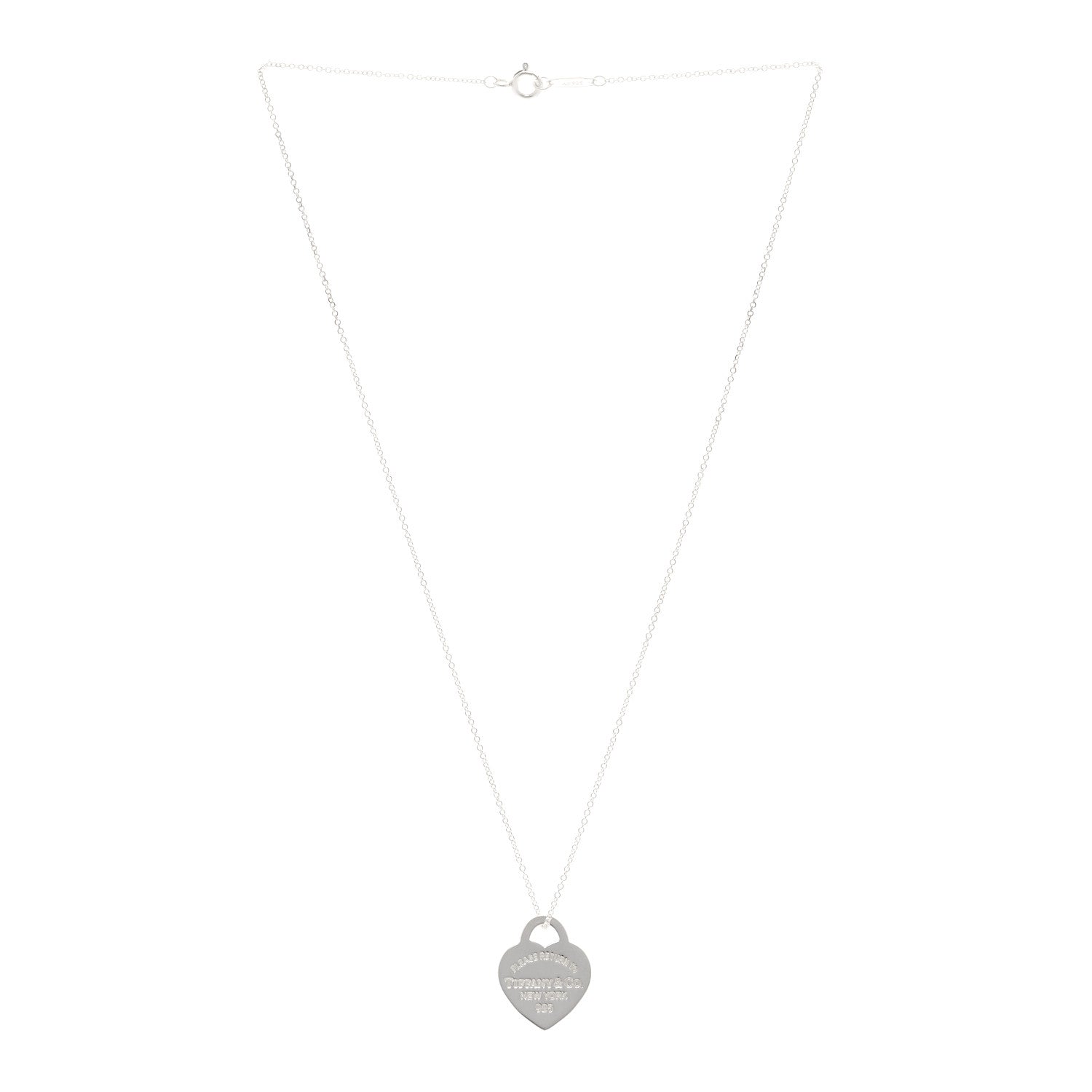 Tiffany Sterling Silver Enamel Small Return to Tiffany Heart Pendant Necklace Blue 3 of 5