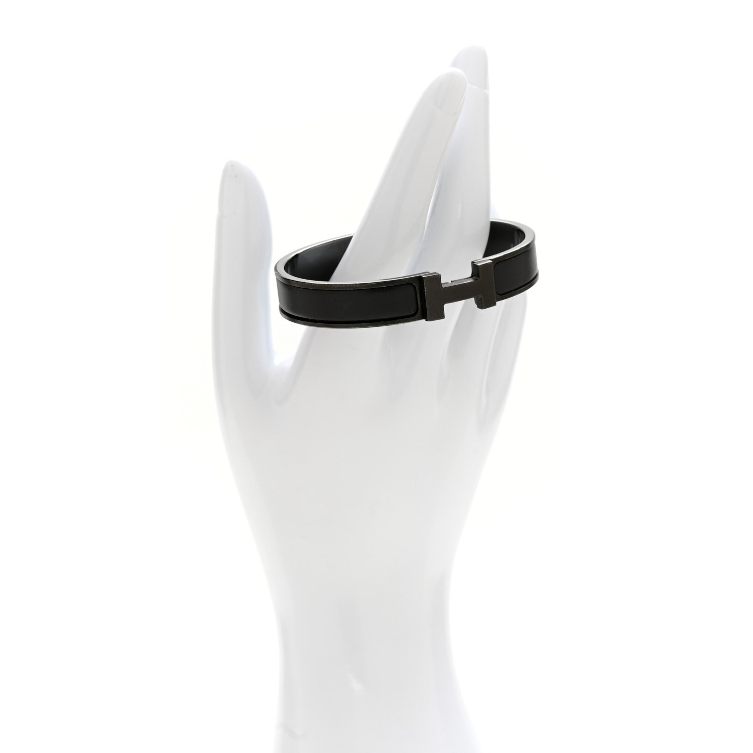 Hermes Matte Enamel Narrow Clic Clac HH Bracelet PM So Black 2 of 4