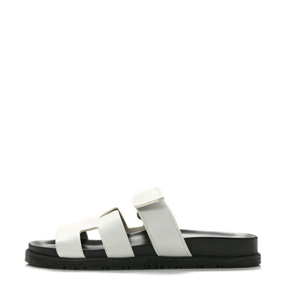 Hermes Calfskin Womens Chypre Sandals 38 White 1 of 13