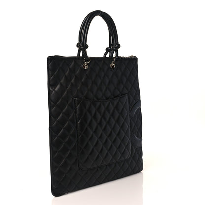 Chanel Calfskin Cambon Flat Tote Black 2 of 9