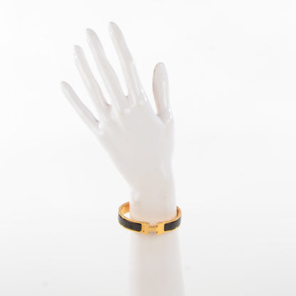 Hermes Enamel Narrow Clic Clac H Bracelet GM Chocolate 2 of 5