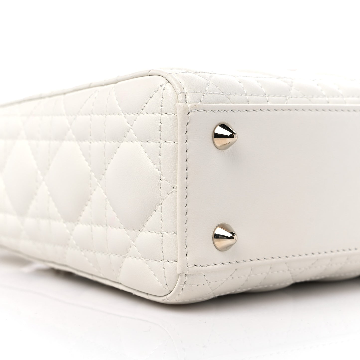 Lambskin Cannage Small My ABCDior Lady Dior White