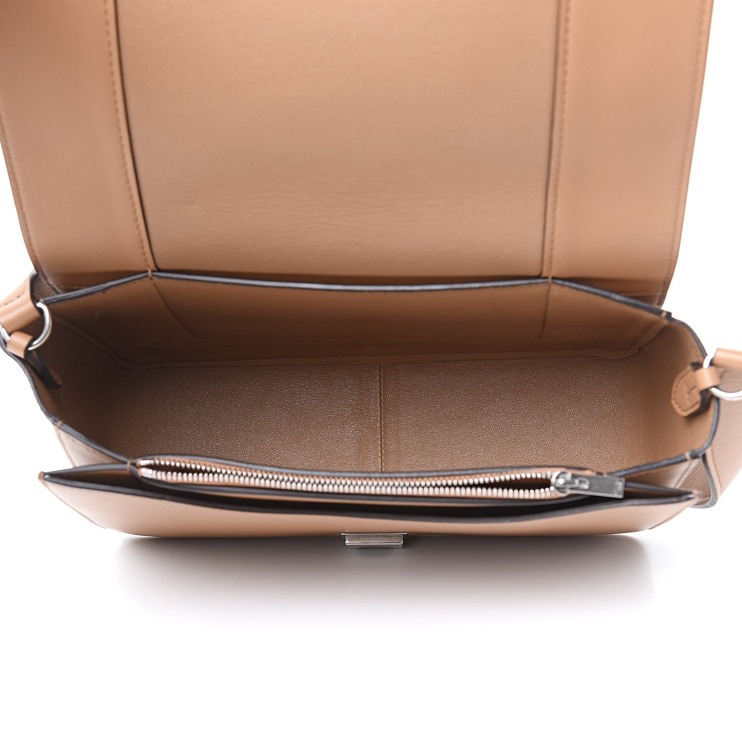 Celine Shiny Smooth Calfskin Medium Frame Shoulder Bag Tan Black 5 of 9