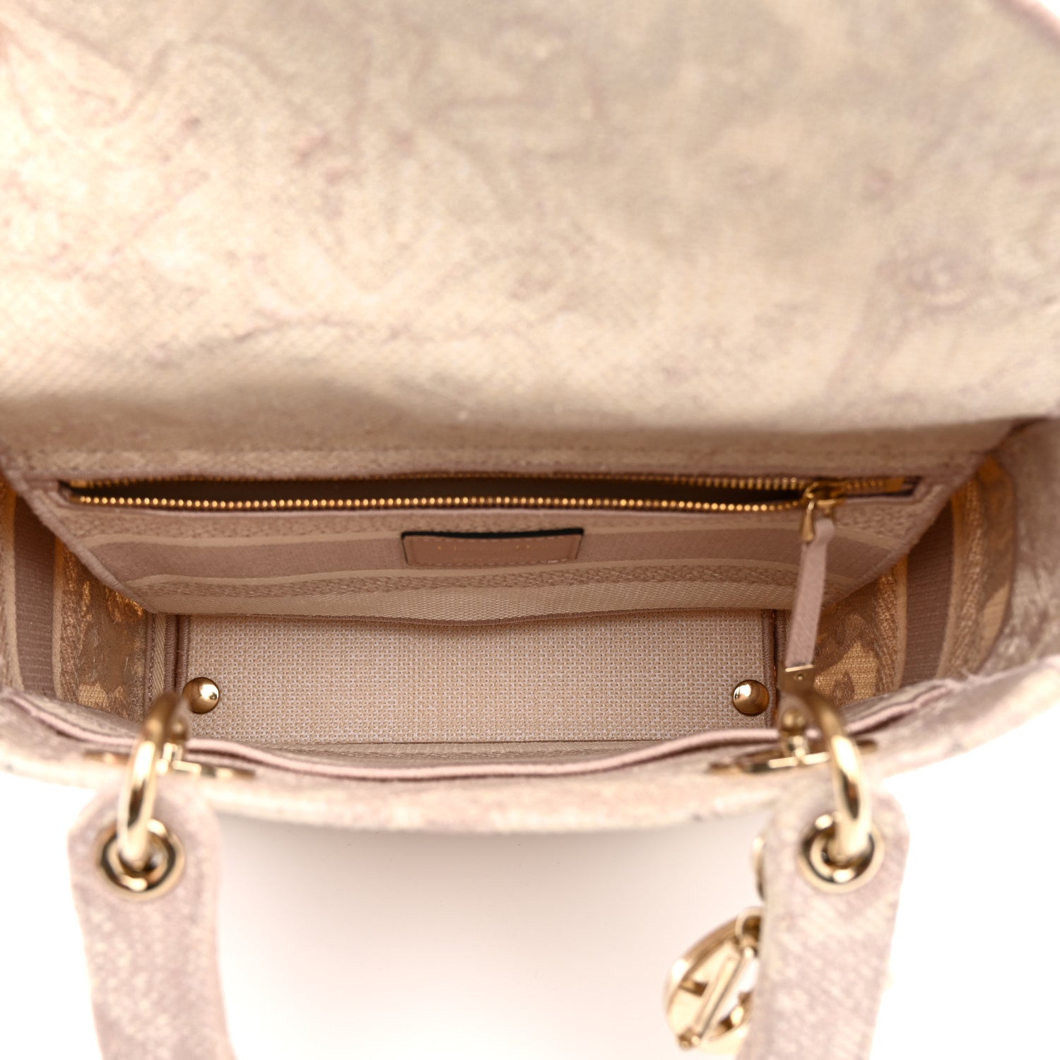 Christian Dior Canvas Toile De Jouy Reverse Embroidered Medium Lady D-Lite Rose 5 of 10