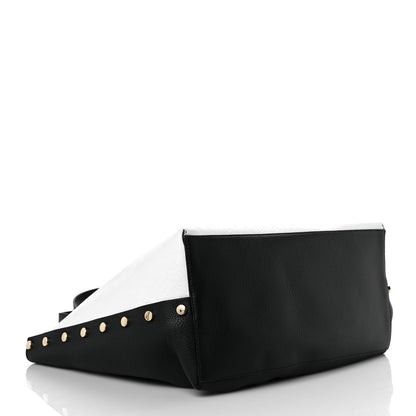 Jimmy Choo Calfskin Logo Embossed Twist East West Tote White Black 4 of 10