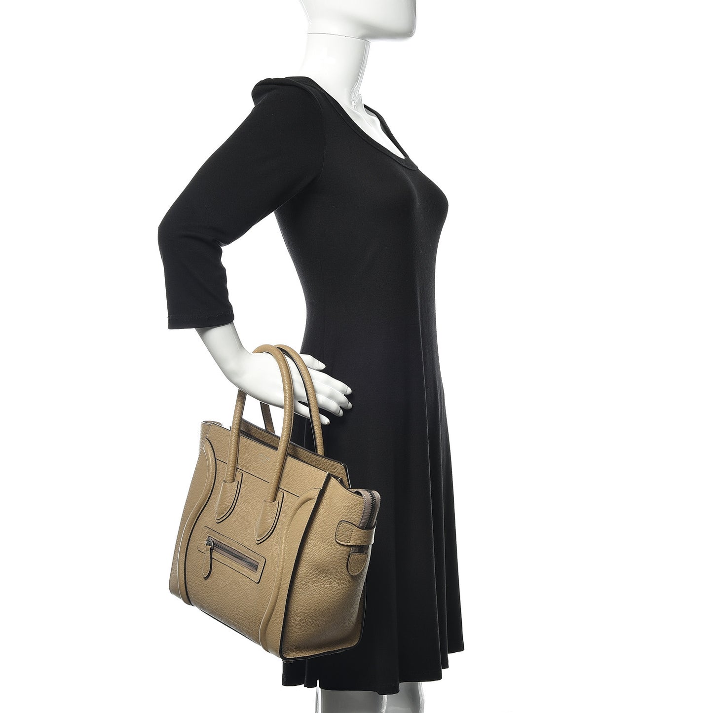 Drummed Calfskin Micro Luggage Dune