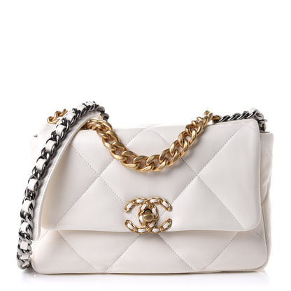 Chanel Lambskin Quilted Medium Chanel 19 Flap White 1 of 10
