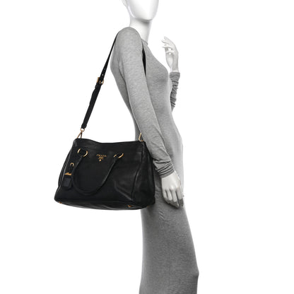 Prada Vitello Daino Tote Black 2 of 13
